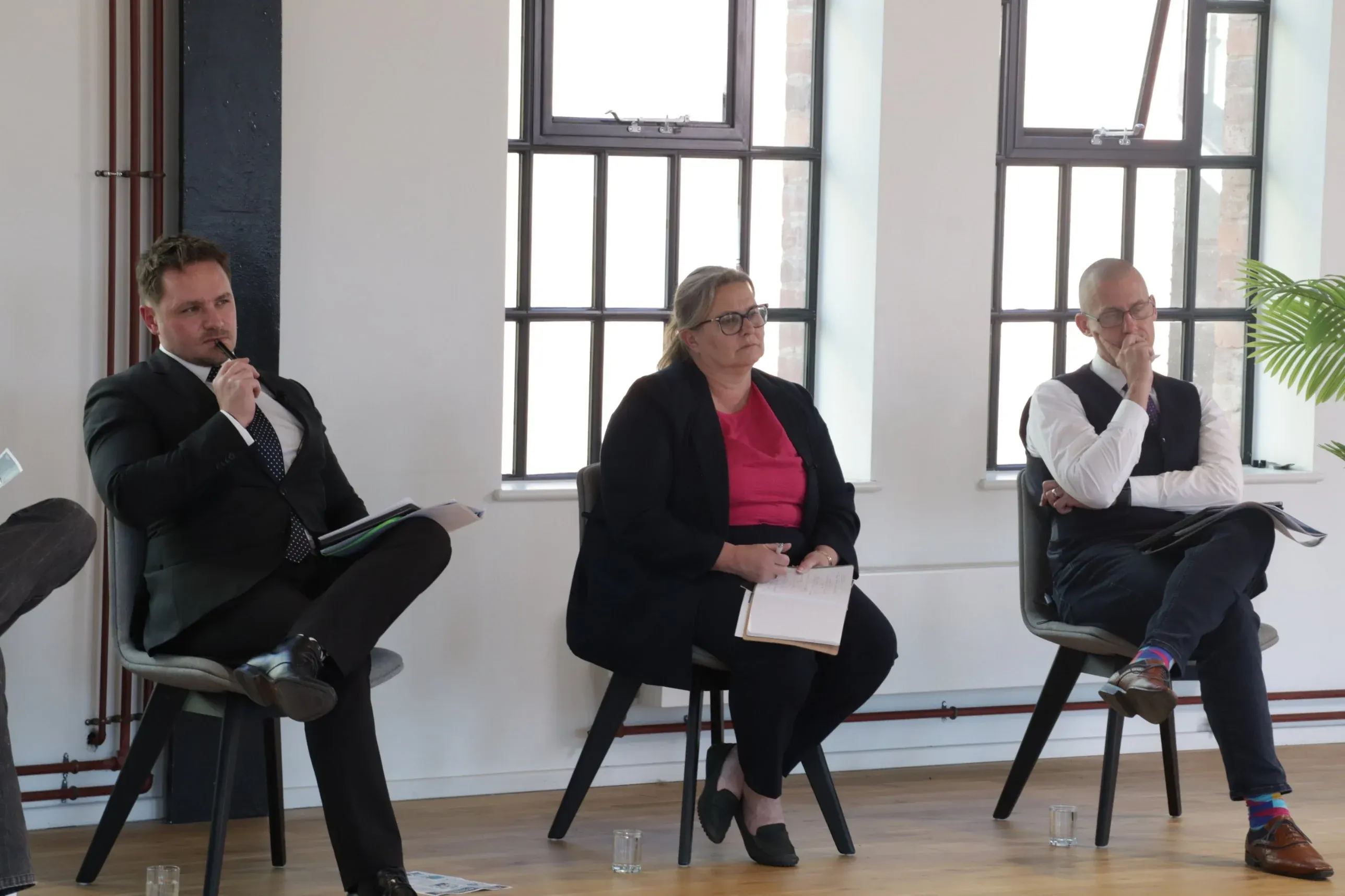 Dr Lewis Haydon on the panel at the Bullring Dragons' Den-style pitch event, Birmingham